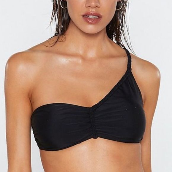 Nasty Gal Braid My Day One Shoulder Bikini Size 4 - Picture 1 of 5